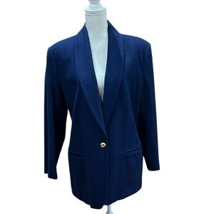 Casablanca 100% Wool Size 14 Blue Blazer Pockets and Fully Lined